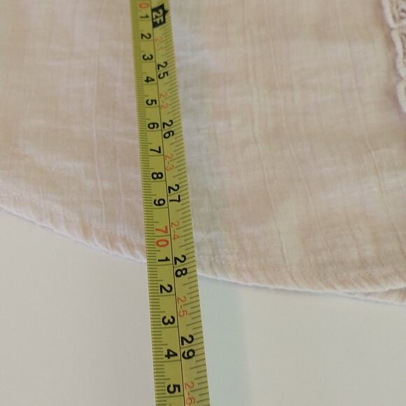 Spence Boho Tunic Top Women's Sz M Tan Adjustable Tie 3/4 Sleeve Pullover Lace - Picture 9 of 16